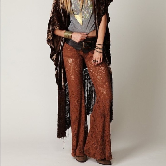 Free People Pants - Nightcap for Free People Lace Flare Bell Bottoms
